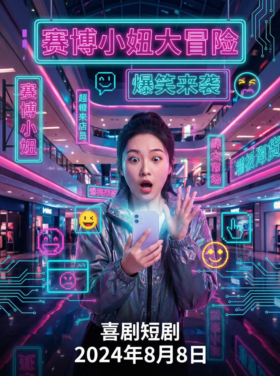 猫扑情感 搞笑喜剧短剧 - 赛博小妞大冒险海报
